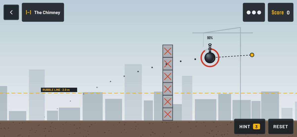 Aiming: the power ring shows how hard the ball will swing.